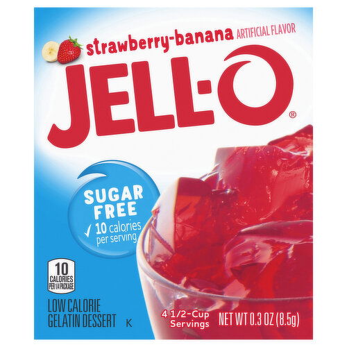Jell-O Zero Sugar Strawberry Banana Flavor Gelatin