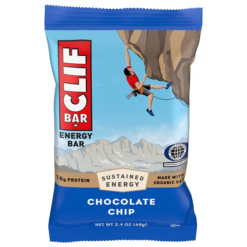 CLIF BAR - Chocolate Chip - Made with Organic Oats - Energy Bars - Non-GMO - Plant Based Protein Bars (1 Count)
