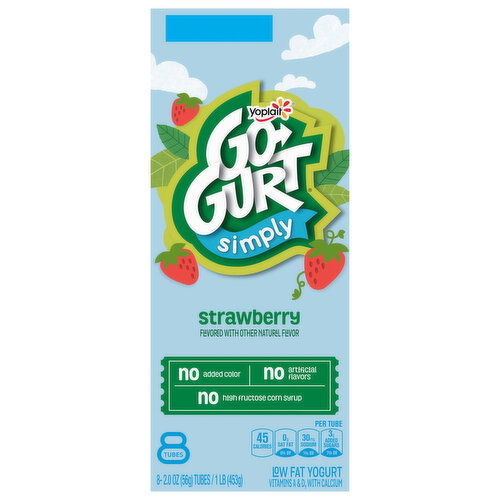 Go-Gurt Simply Yogurt, Low Fat, Strawberry