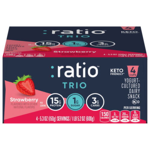 Ratio Trio Dairy Snack, Yogurt-Cultured, Strawberry