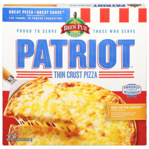 Patriot Pizza, Thin Crust, Half to the Cheese