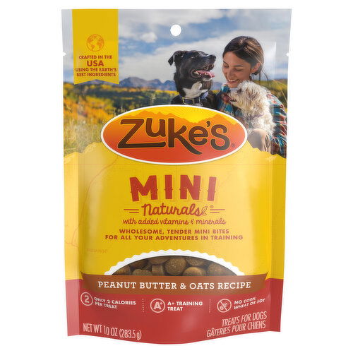 Zuke's Mini Naturals Peanut Butter & Oats Recipe Treats for Dogs