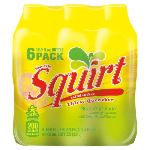 Squirt Thirst Quencher, Caffeine Free, Grapefruit Soda