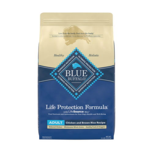 Blue Buffalo Life Protection Formula Natural Adult Dry Dog Food, Chicken and Brown Rice