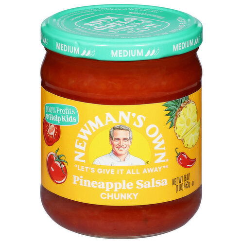 Newman's Own Salsa, Pineapple, Medium, Chunky