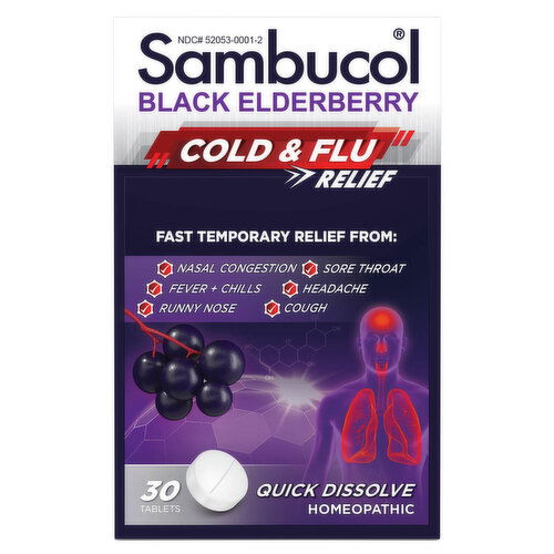 Sambucol Cold & Flu Relief, Tablets, Black Elderberry