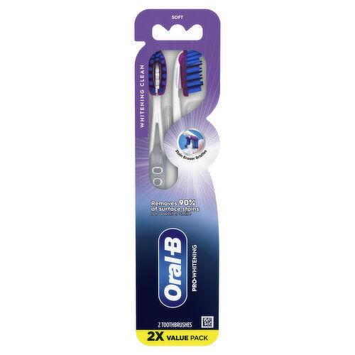 Oral-B Luxe Pro Whitening Toothbrushes, Soft, 2 Count