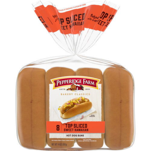 Pepperidge Farm® Bakery Classics Top Sliced Sweet Hawaiian Hot Dog Buns