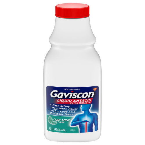 Gaviscon Antacid, Extra Strength, Liquid, Cool Mint Flavor