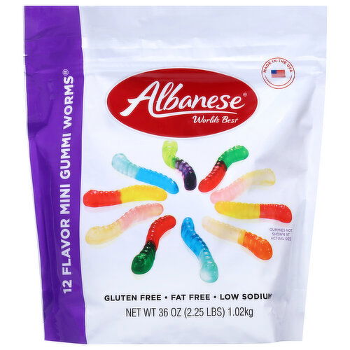 Albanese World's Best 12 Flavor Mini Gummi Worms