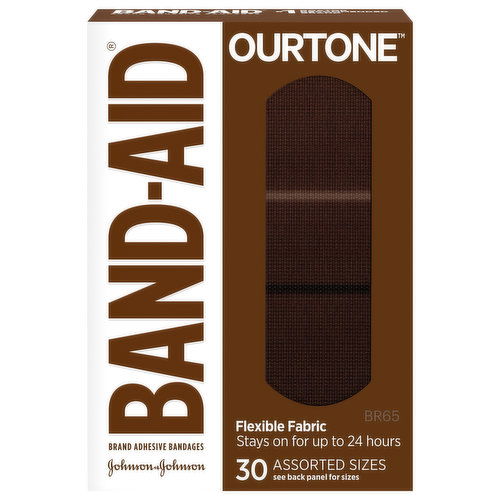 Band-Aid Ourtone Adhesive Bandages, Flexible Fabric, Assorted Sizes