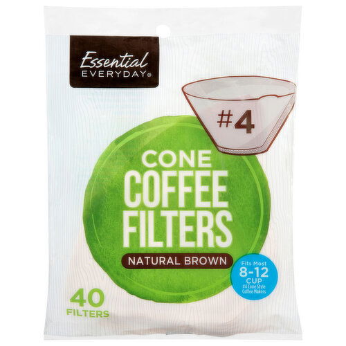Essential Everyday Natural Brown Cone Coffee Filters