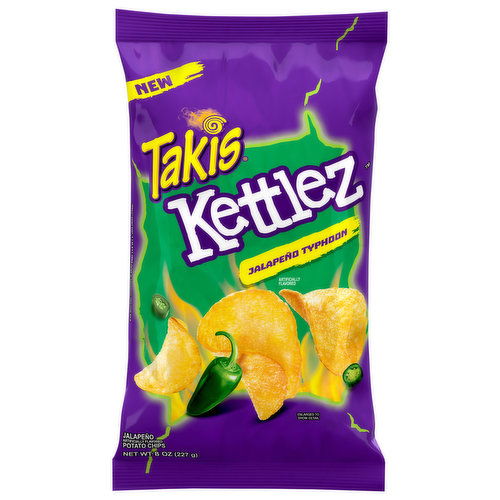 Takis Kettlez Potato Chips, Jalapeno Typhoon