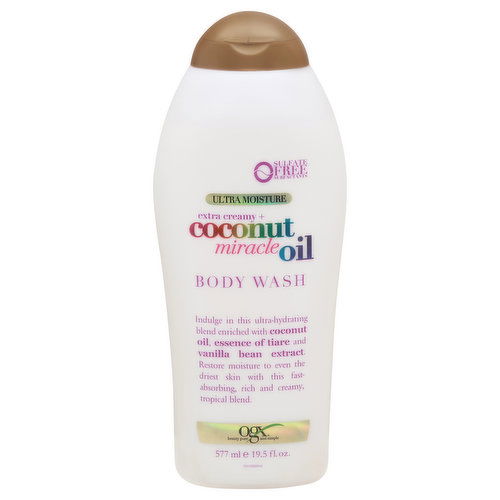 Ogx Body Wash, Extra Creamy + Coconut Miracle Oil, Ultra Moisture