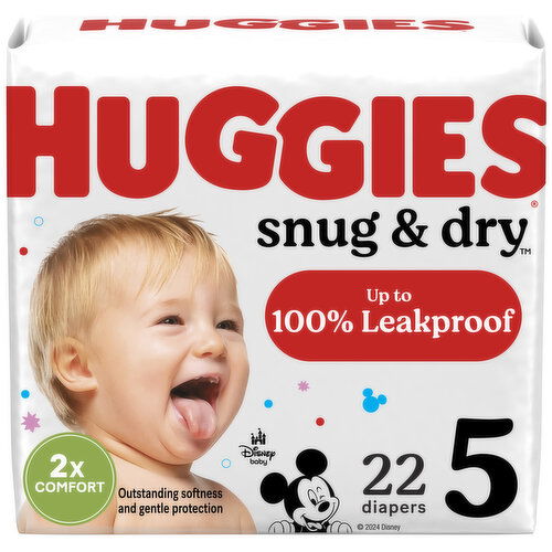 Huggies Snug & Dry Diapers, Disney Baby, 5 (Over 27 lb)