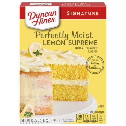 Duncan Hines Signature Cake Mix, Lemon Supreme, Perfectly Moist