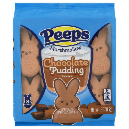 Peeps Candy, Marshmallow Bunnies, Chocolate Pudding Flavored