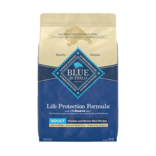 Blue Buffalo Life Protection Formula Natural Adult Dry Dog Food, Chicken and Brown Rice 24-lb