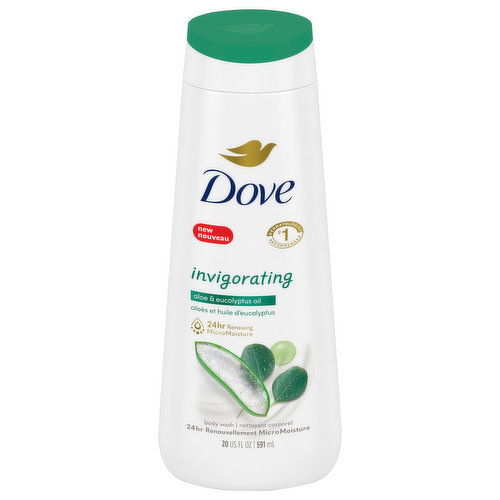 Dove Body Wash, Invigorating, Aloe & Eucalyptus Oil