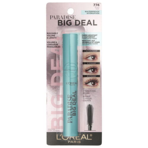 L'Oreal Mascara, Paradise Big Deal, Waterproof, Black 774