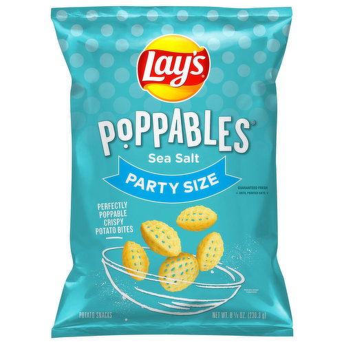 Lay's Poppables Potato Snacks, Sea Salt, Party Size