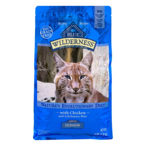 Blue Buffalo Blue Wilderness Cat Food, with Chicken and LifeSource Bits, Adult Indoor