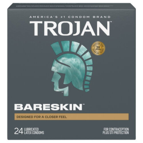 Trojan Bareskin Lubricated Latex Condoms
