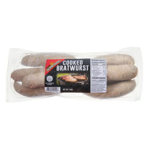Schweigert Cooked Bratwurst, Natural Casing