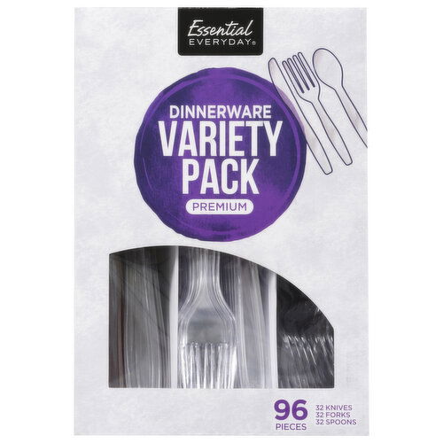 Essential Everyday Knives/Forks/Spoons, Dinnerware, Premium, Variety Pack