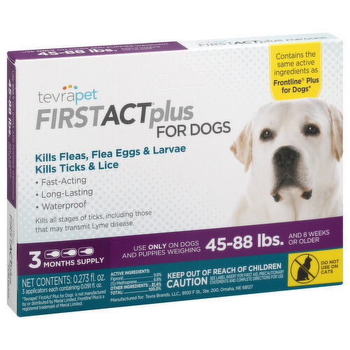 TevraPet FirstAct Plus Flea & Ticks, for Dogs