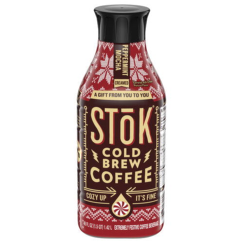 Stok Coffee, Cold Brew, Peppermint Mocha, Creamed