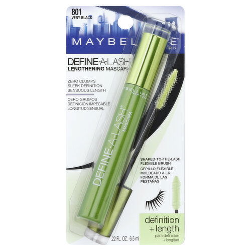 maybelline Define-A-Lash Mascara, Lengthening, Very Black 801