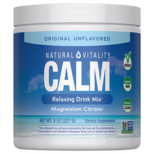Natural Vitality Calm Magnesium Supplement, Drink Mix, Original, Unflavored