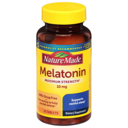 Nature Made Melatonin, Maximum Strength, 10 mg, Tablets