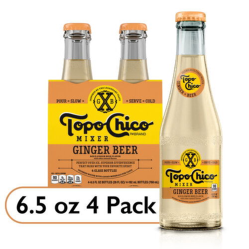 Topo Chico  Mixer Ginger Beer Glass Bottles