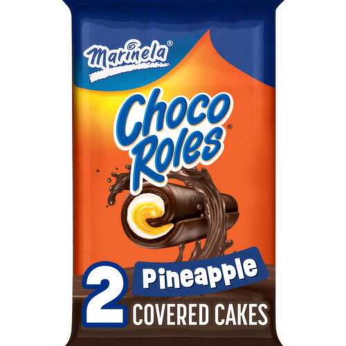 Marinela Choco Roles Pineapple Crème Filled Cakes, Twin Pack, 2 count, 2.82 oz