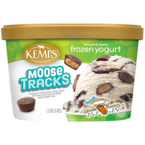 Kemps Frozen Yogurt, Peanut Butter Cups, Moose Tracks