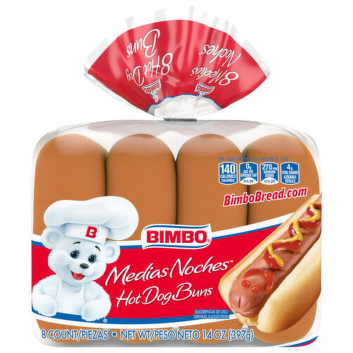 Bimbo Medias Noches Hot Dog Buns