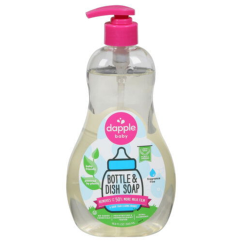 Dapple Bottle & Dish Spray, Fragrance Free, Baby