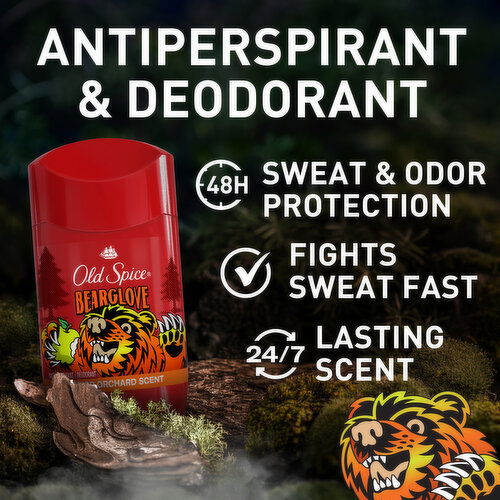 Old Spice Wild Collection Old Spice Antiperspirant and Deodorant for Men, Bearglove, 2.6oz