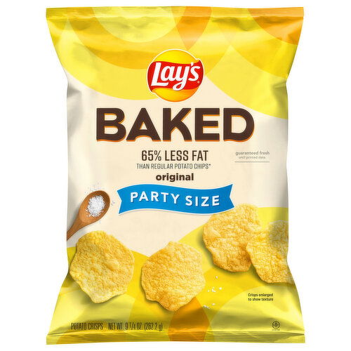 Lay's Potato Crisps, 65% Less Fat, Baked, Original, Party Size