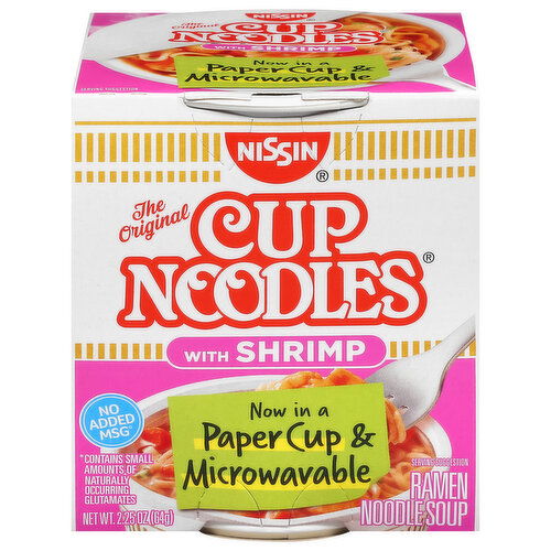 Nissin Cup Noodles Ramen Noodle Soup, with Shrimp