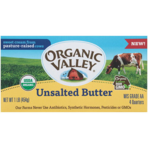 Organic Valley Unsalted Butter Quarters