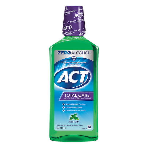 ACT Mouthwash, Anticavity Fluoride, Fresh Mint, Total Care