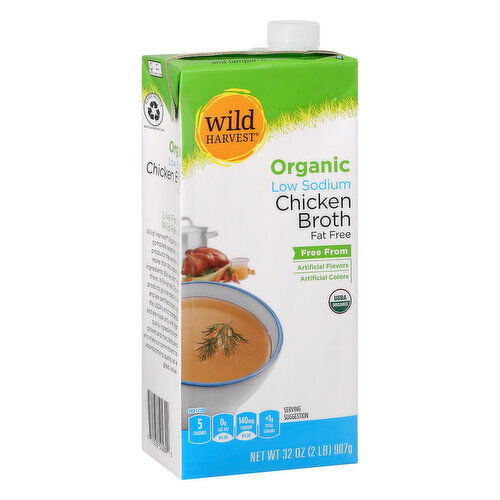 Wild Harvest Chicken Broth, Organic, Low Sodium