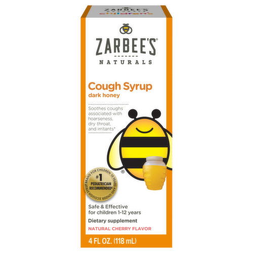 Zarbee's Naturals Cough Syrup, Dark Honey, Natural Cherry Flavor