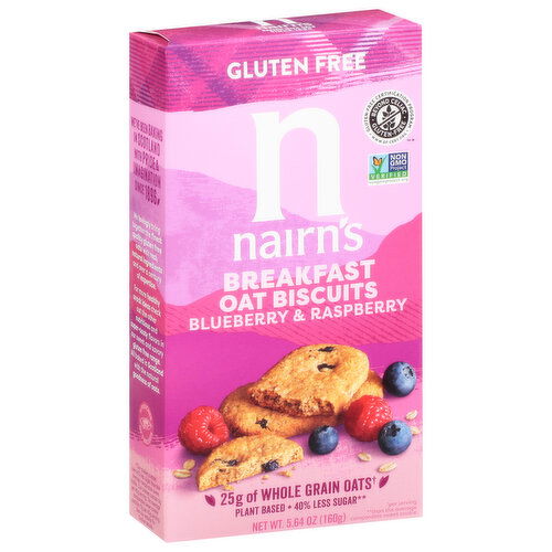 Nairn's Breakfast Oat Biscuits, Gluten Free, Blueberry & Raspberry