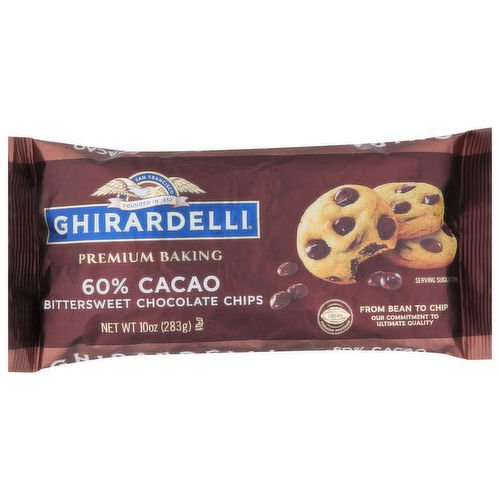 Ghirardelli Premium Baking Chocolate Chips, Bittersweet, 60% Cacao