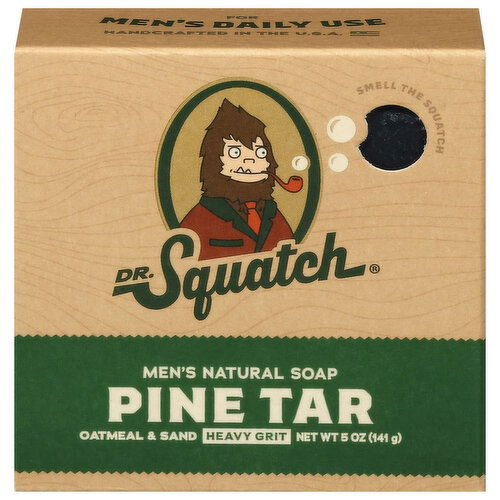 Dr. Squatch Men's Natural Heavy Grit Pine Tar Soap