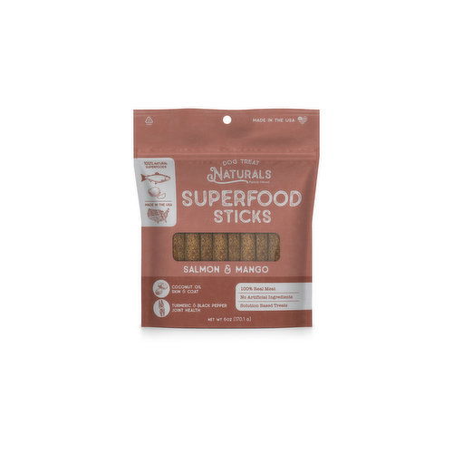 Dog Treat Naturals Superfood Sticks, Salmon & Mango